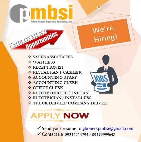 urgent pasay job hiring no experience